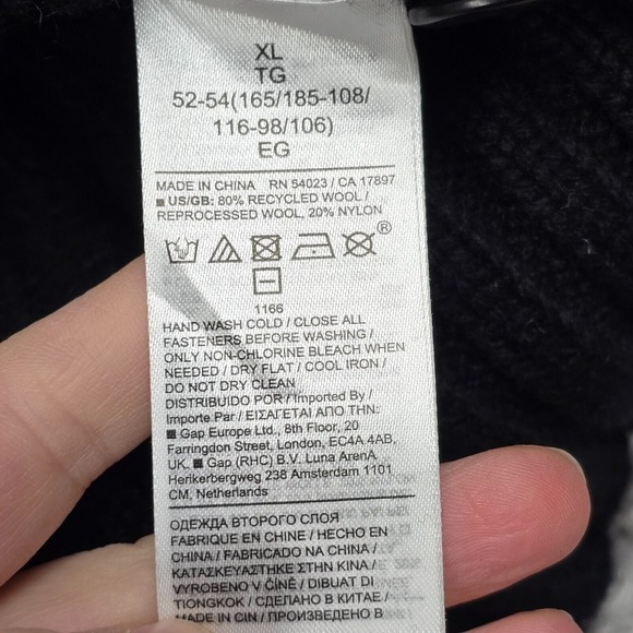 Banana Republic Sweater Mens XL Black Arran‎ Fair Isle Wool Blend Chunky - Picture 6 of 12